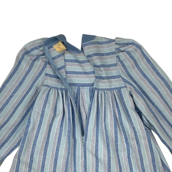 Petit Diable Girls Vintage Flannel Dress 10 Years Old Long Sleeve Blue - Picture 3 of 11